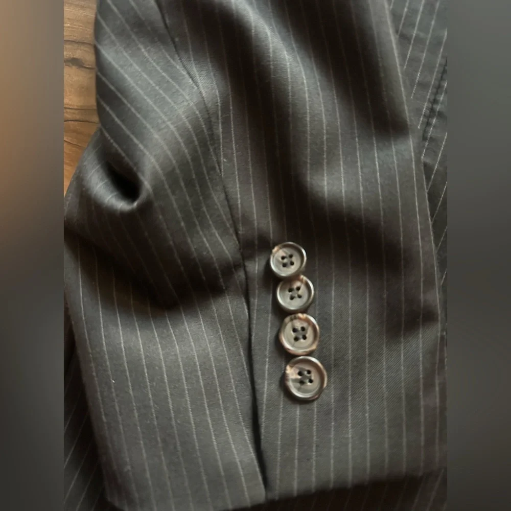 Ralph Ralph Lauren 100% Wool Pinstripe Suit Jacket Blazer Men’s 38S Short Black